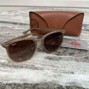 Ray-Ban RB4306 Rounded Sunglasses for Men for Women - Opal Beige Brown Lense